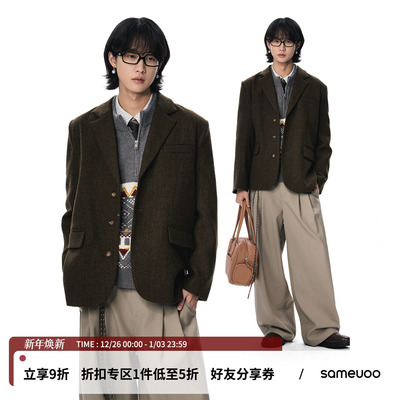 散养文化「呢喃」毛呢西装外套秋