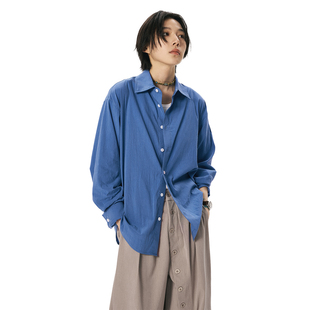 散养文化sameuoo「氧」克莱因蓝衬衣中性长袖衬衫