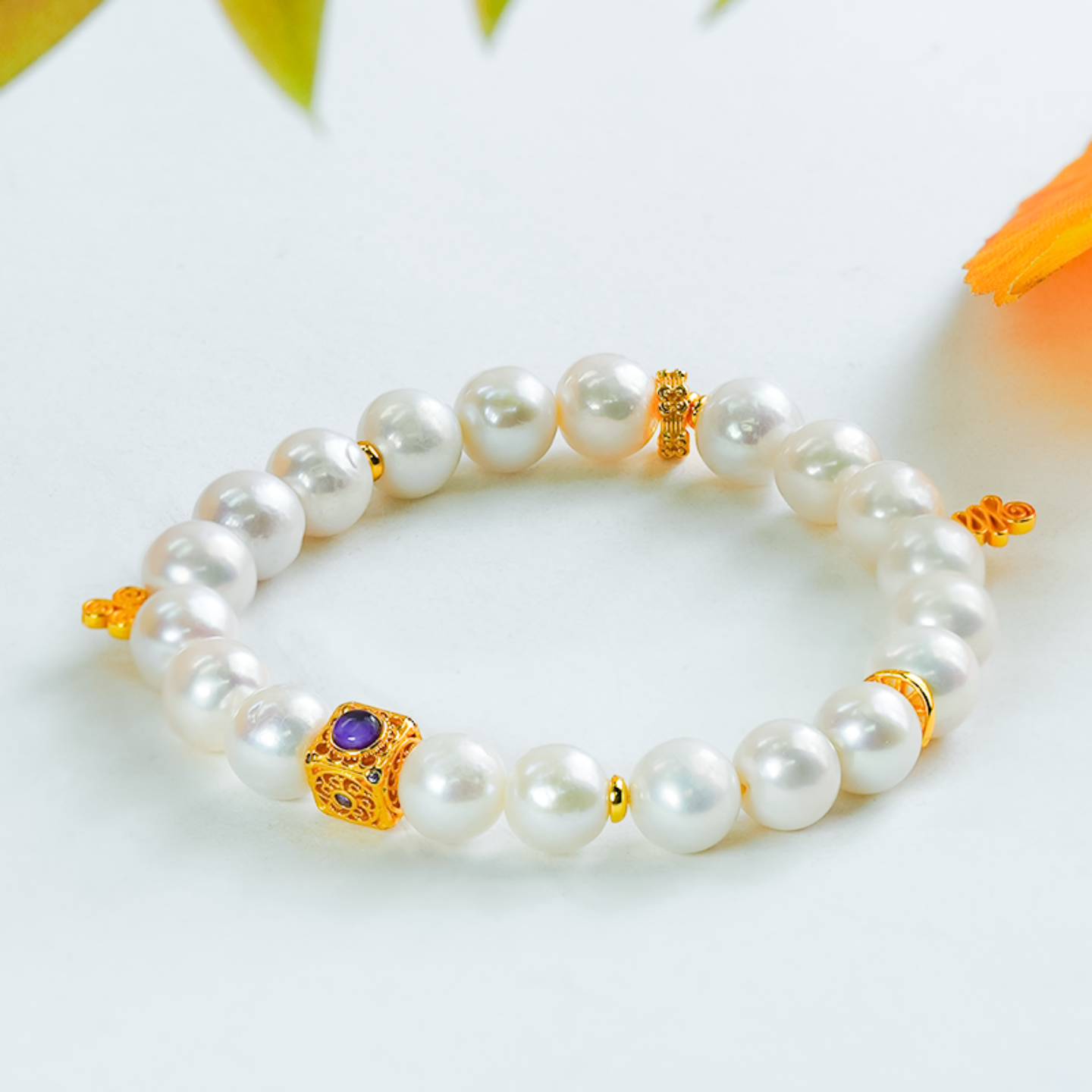 银镶嵌天然淡水珍珠手串大气简约气质精致款祥云圆珠手链,珠宝/钻石/翡翠,手饰,淘宝优惠券,粉丝福利购,淘宝优惠卷