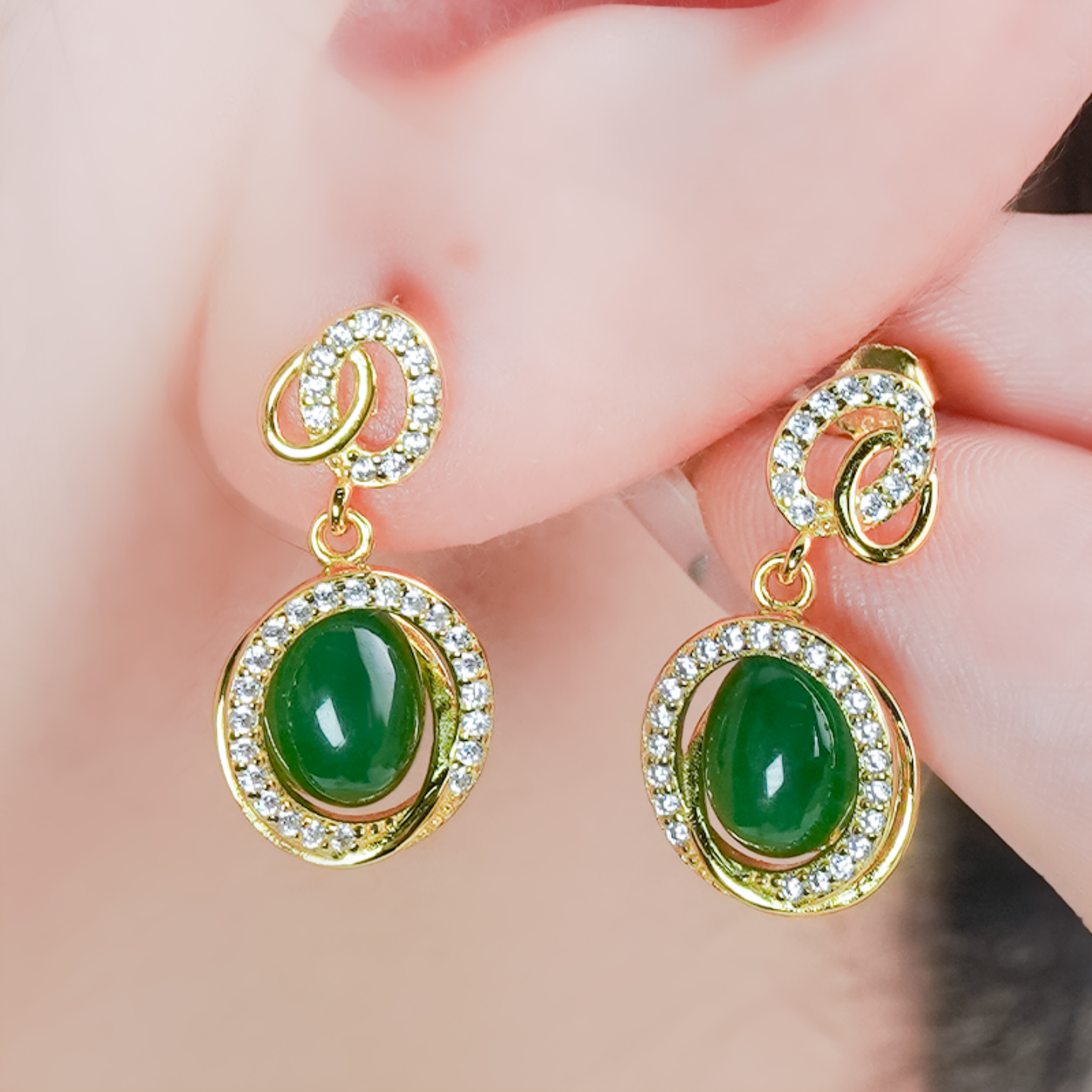 925银镶嵌天然和田玉碧玉耳钉菠菜绿蛋面耳坠精致小众设计感,珠宝/钻石/翡翠,耳饰,淘宝优惠券,粉丝福利购,淘宝优惠卷