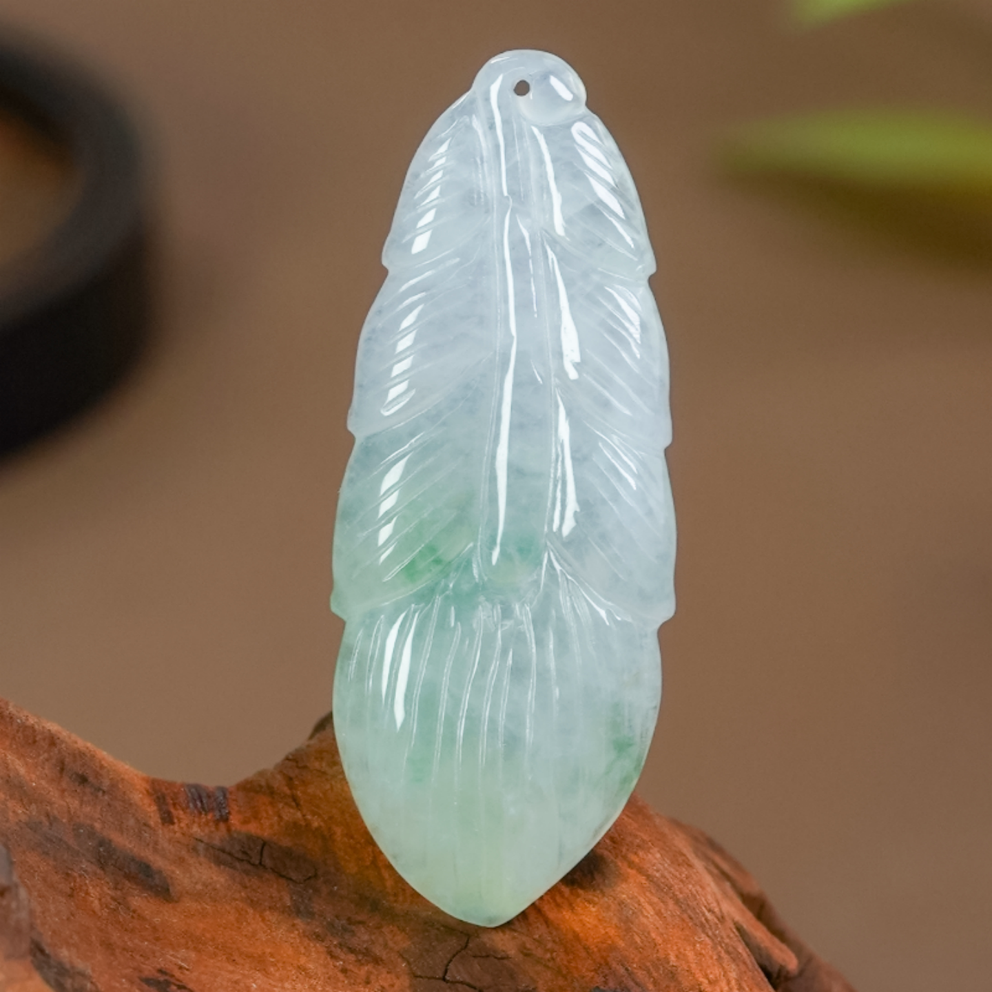 天然A货高冰飘花翡翠叶子裸石
