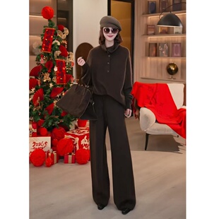 【艾薇严选】2587 100牦牛绒拉绒直筒裤