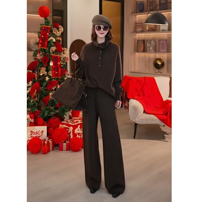 【艾薇严选】2587 100牦牛绒拉绒直筒裤