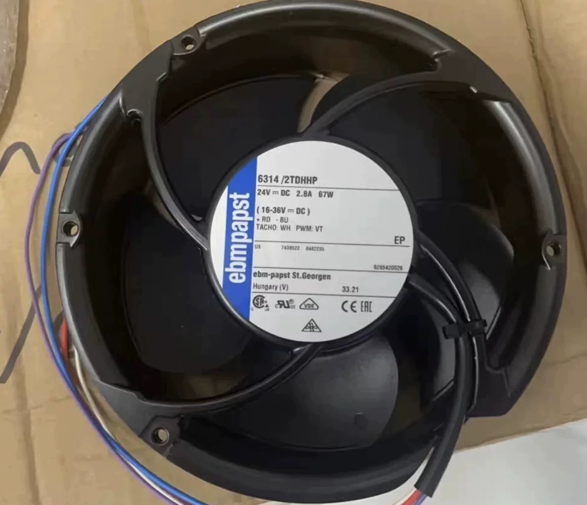 EBM德国6314/2TDHHP 24V 67W变频器EC大风量轴流风机调速散热风扇