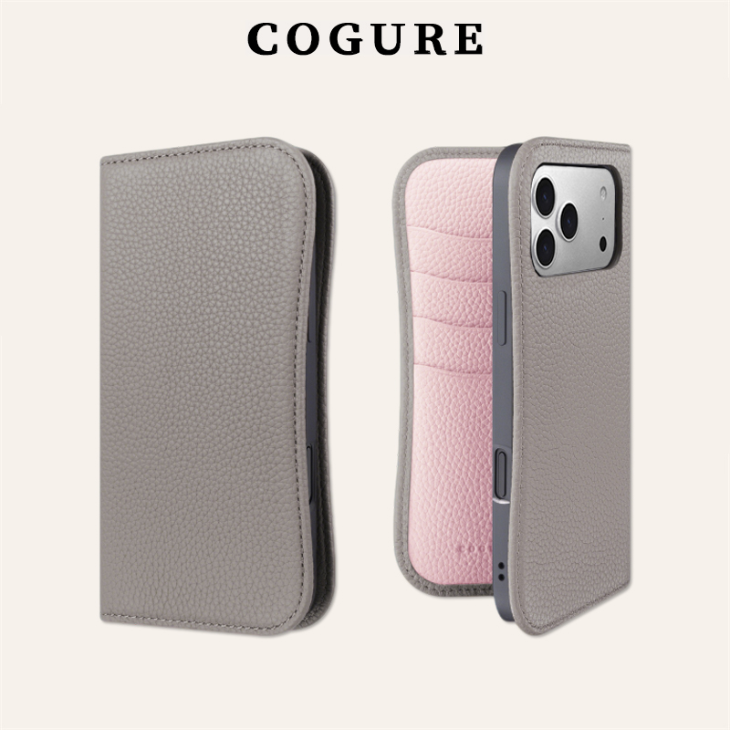 适用于苹果17新款真皮手机壳插卡