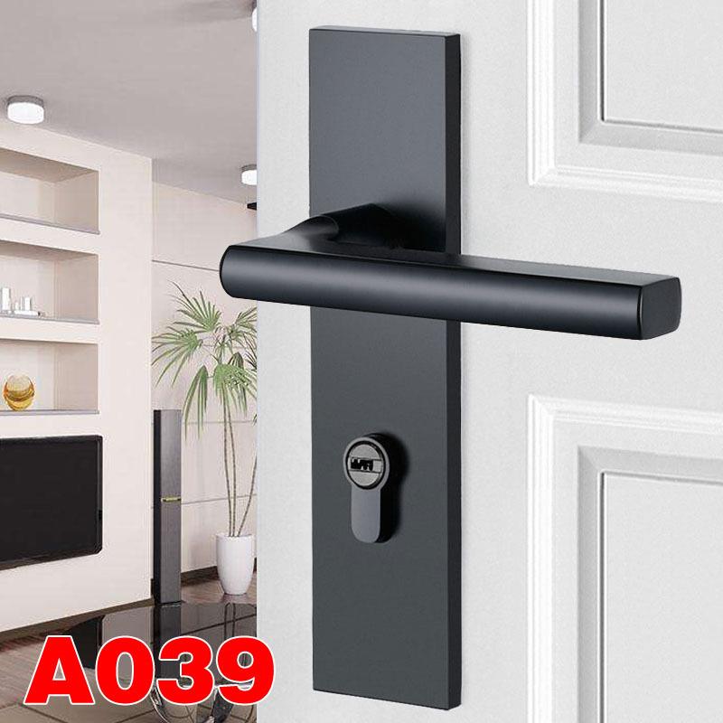 太空铝黑色门锁欧式简约磁吸静音执手锁房门锁具卧室实木门执手锁