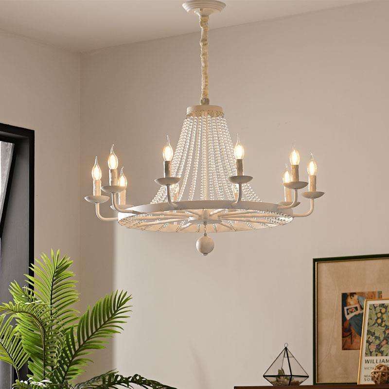 复古法式水晶灯蜡烛灯书房客厅楼梯餐厅简约卧室田园乡村美式吊灯