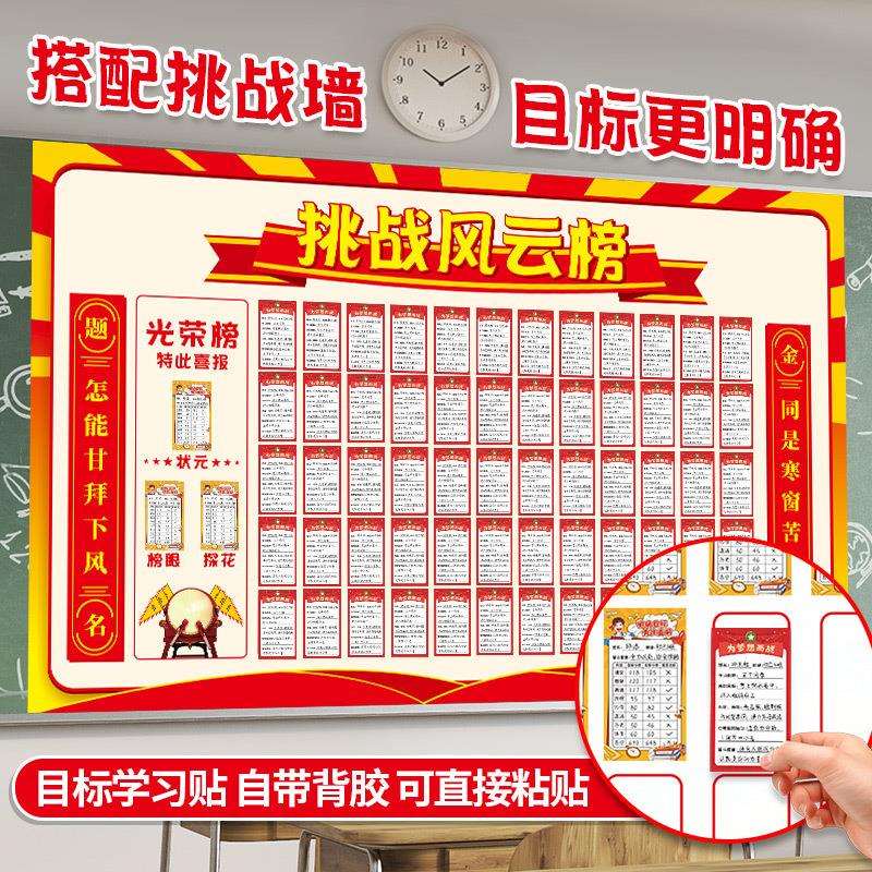 学生激励卡初中生成绩挑战书中高考学习目标卡片学习管理跨境开学