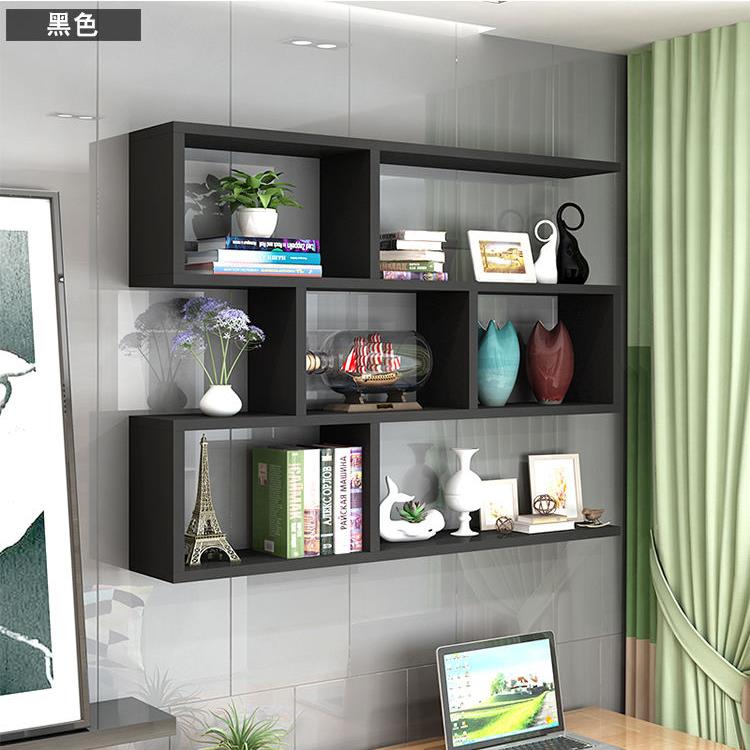 墙上置物架简约打孔挂架书房墙壁装饰木板收纳架背景挂墙多层书架