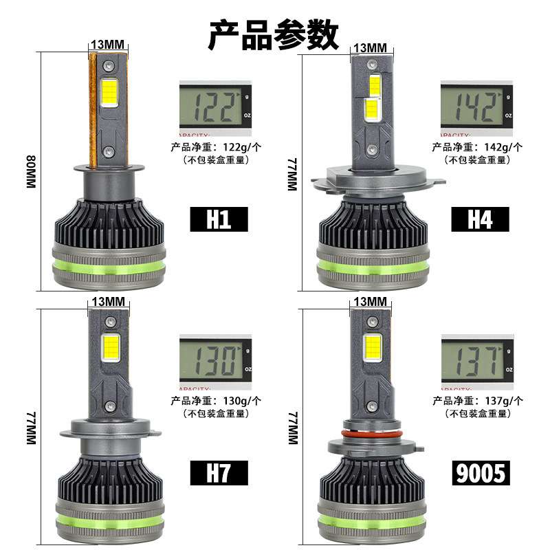 160W大功率三铜管汽车led大灯 H3 H7超亮H4远近光一体改装led车灯