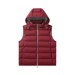 老钱风可拆卸连帽塔夫绸羽绒马甲男款冬季轻奢高级感防风保暖外套