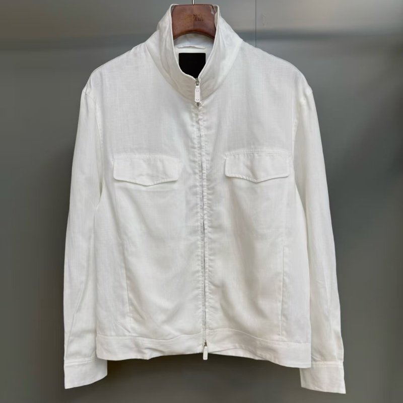 麦叔同款亚麻混纺立领轻柔夹克男士2025新款高级感轻奢宽松薄外套