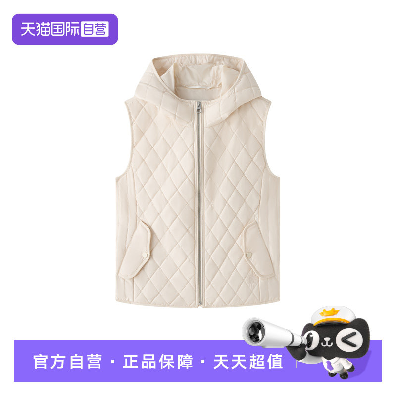 【自营】Marc O'Polo2025冬季新款菱格绗棉连帽灯芯绒户外马甲女