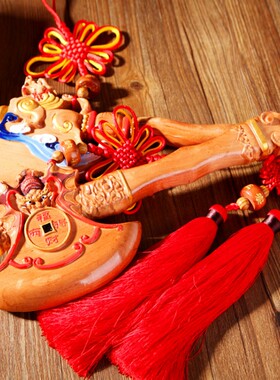 正宗桃木斧子结婚搬家乔迁摆件