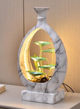 轻奢简约现代流水摆件循环水客厅装饰风水轮招财乔迁新居开业礼物