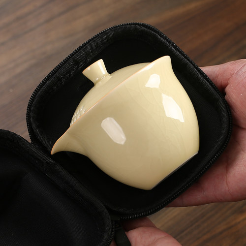 户外旅行茶具汝窑快客杯随身携带