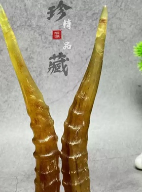 外蒙天然羚羊血丝整根羊角手把件