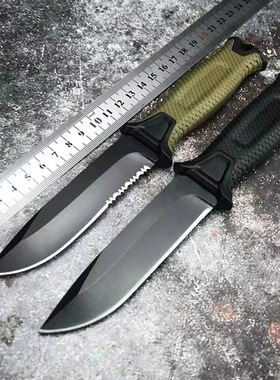 户外露营登山小刀高硬度荒野求生刀直刀开刃刀具防身冷兵器排障刀