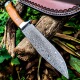 刀具直刀防身分割刀大马士革钢刀木柄刀高硬度刀战术刀水果刀切肉