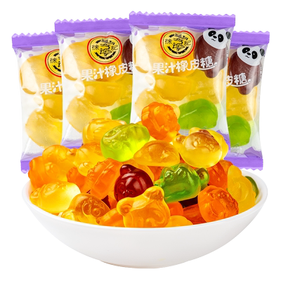 徐福记果汁橡皮糖 萌趣动物造型可爱橡皮糖软糖喜糖新年儿童糖果