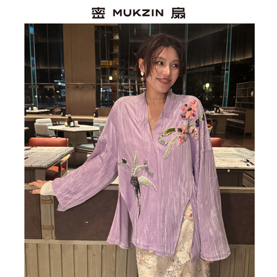 国风新中式丝绒刺绣重工上衣外套