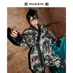 家居服睡衣上衣女 密扇百鳥朝鳳印花設(shè)計(jì)感氣質(zhì)新中式 司南同款