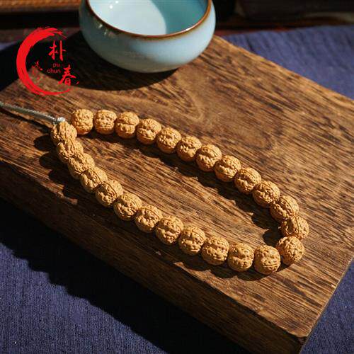 朴春 一代金刚菩提子手串 单圈梅花矮碟桩双盘龙纹手串 颗沉水佛