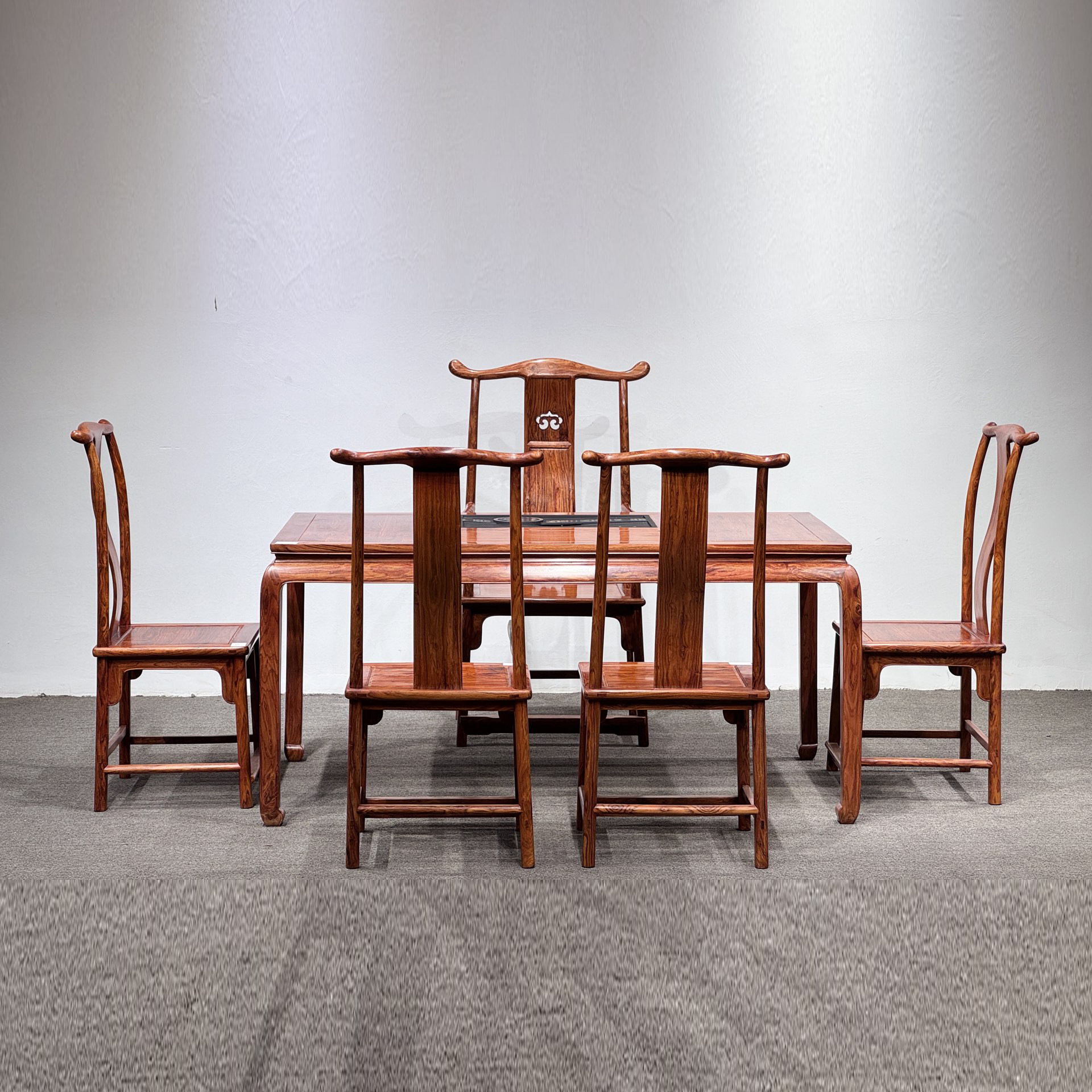 正宗海南黄花梨实木茶桌椅组合一桌五椅办公室茶几客厅家用泡茶台