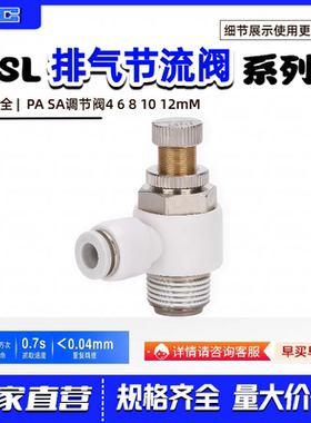 气管快速接头调速开关调节阀节流阀气动可调气缸SL10 8- 01 02 M5