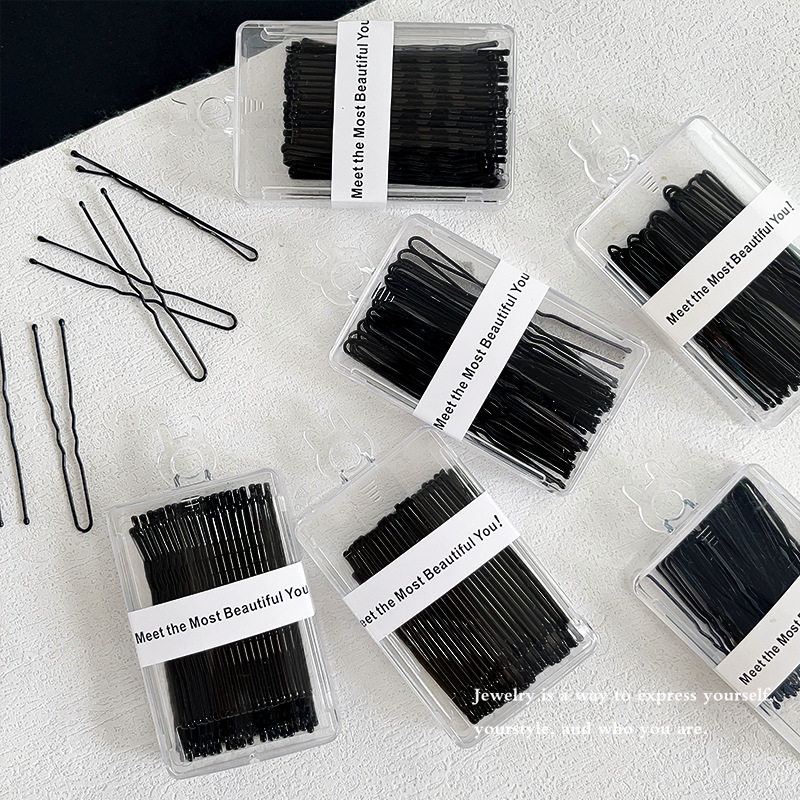 黑色盒装无痕u形碎发固定夹后脑勺盘发隐形发卡丸子头发夹一字夹,饰品/流行首饰/时尚饰品新,民族风发饰,淘宝优惠券,粉丝福利购,淘宝优惠卷