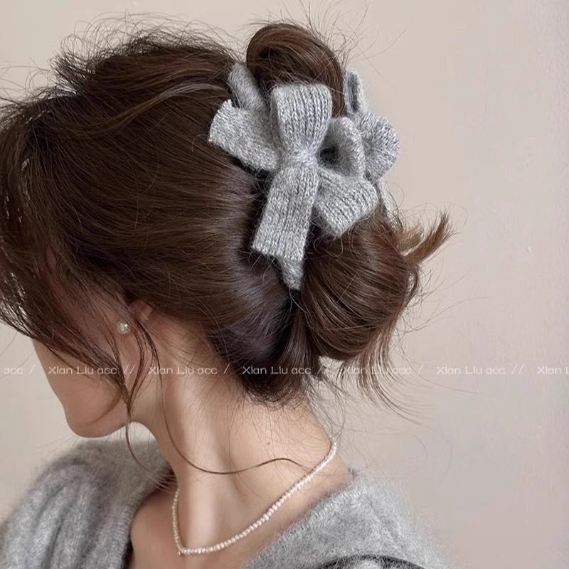 秋冬毛绒蝴蝶结抓夹女2024新款感后脑勺发夹鲨鱼夹发量多头饰,饰品/流行首饰/时尚饰品新,民族风发饰,淘宝优惠券,粉丝福利购,淘宝优惠卷