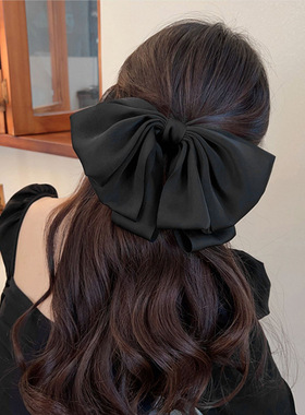 黑色蝴蝶结发夹女弹簧夹大号后脑勺高级感发卡发饰头饰2023年新款
