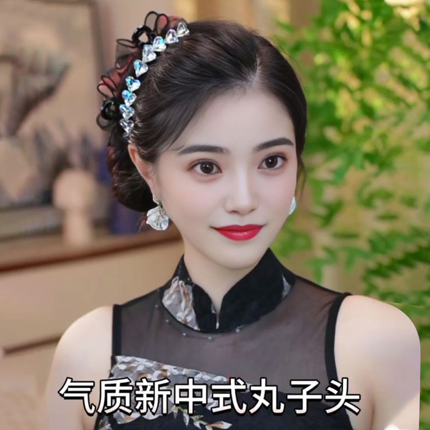 显气质盘发蝴蝶结抓夹头饰