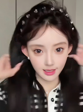 法式高级感丝绒水钻波浪发箍女款2025新款高颅顶秋冬头箍发卡头饰