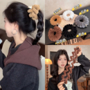 鸡毛毽子头秋冬毛绒电话线发圈马尾发绳女2025新款 扎头发头绳发饰