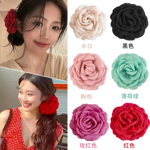 2025年新款玫瑰花发夹花朵抓夹
