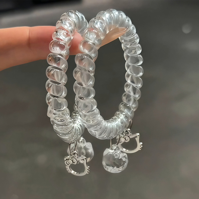 戴在手腕上的电话线发圈头绳手链