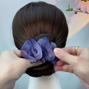 丸子头的抓夹神器头饰女高级感2026新款后脑勺盘头鲨鱼发夹子发饰