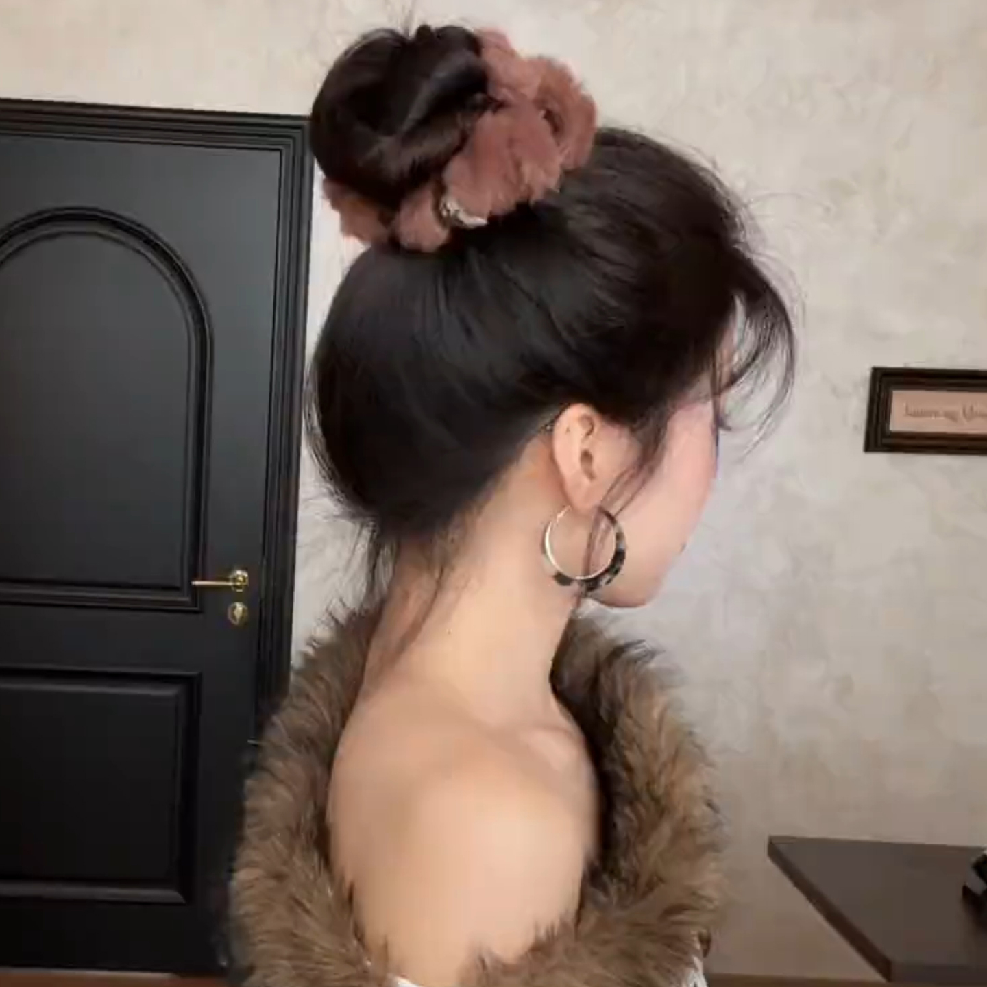 秋冬丸子头毛绒电话线发圈皮筋女