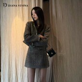 DIANAVEVINA秋季 女小香风外套背心连衣裙两件套 套装 新款 时尚