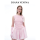 DIANA 显瘦23SS 蝴蝶结修身 VEVINA粉色连衣裙夏季 小香风高级感无袖