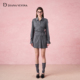 VEVINA秋季 新款 灰色假两件衬衫 DIANA 裙简约修身 休闲女连衣裙