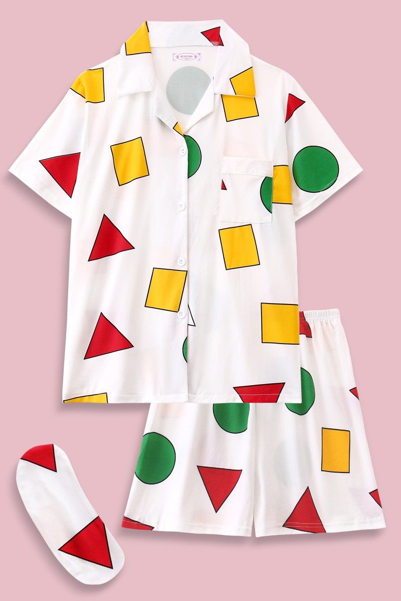 蜡笔小新同款纯棉情侣睡衣女夏季短袖可爱卡通日系网红男款家居服