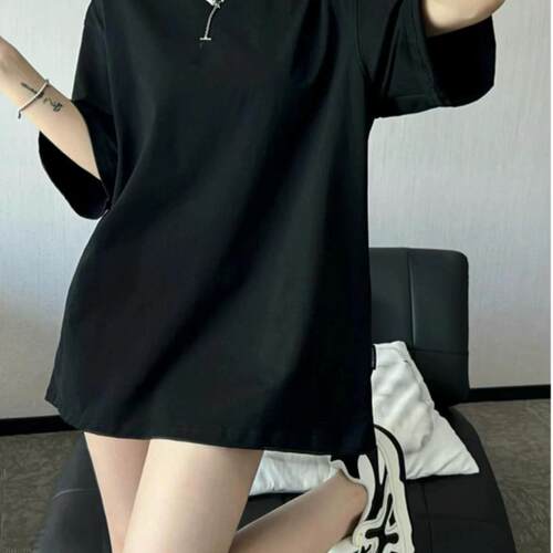 100%纯棉正肩短袖T恤女百搭休闲