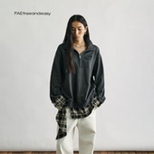 简约休闲POLO衫 半拉立领拼接卫衣冬季 FAE 无为心境