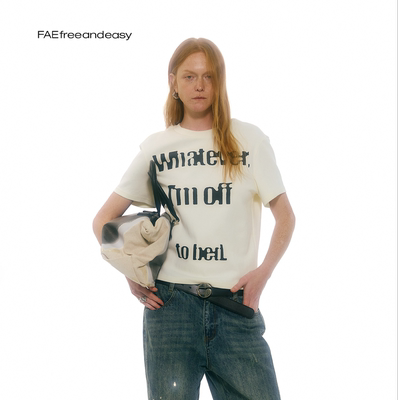 随便吧印花百搭休闲T恤女