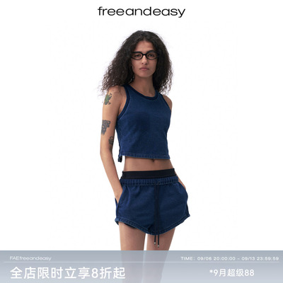 FAEfreeandeay水洗牛仔休闲裤