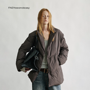 轻量羽绒磁吸戗驳领宽松休闲西装 氲塑无阈 外套2025年冬 FAE
