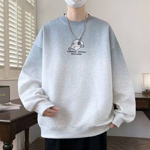 打底衫 2025秋季 卫衣渐变色宽松舒适男生百搭个性 新款 青少年落肩袖