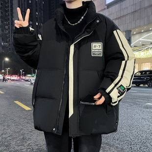 2025冬季新款立领羽绒服男休闲风绿色加厚保暖帅气潮流外套